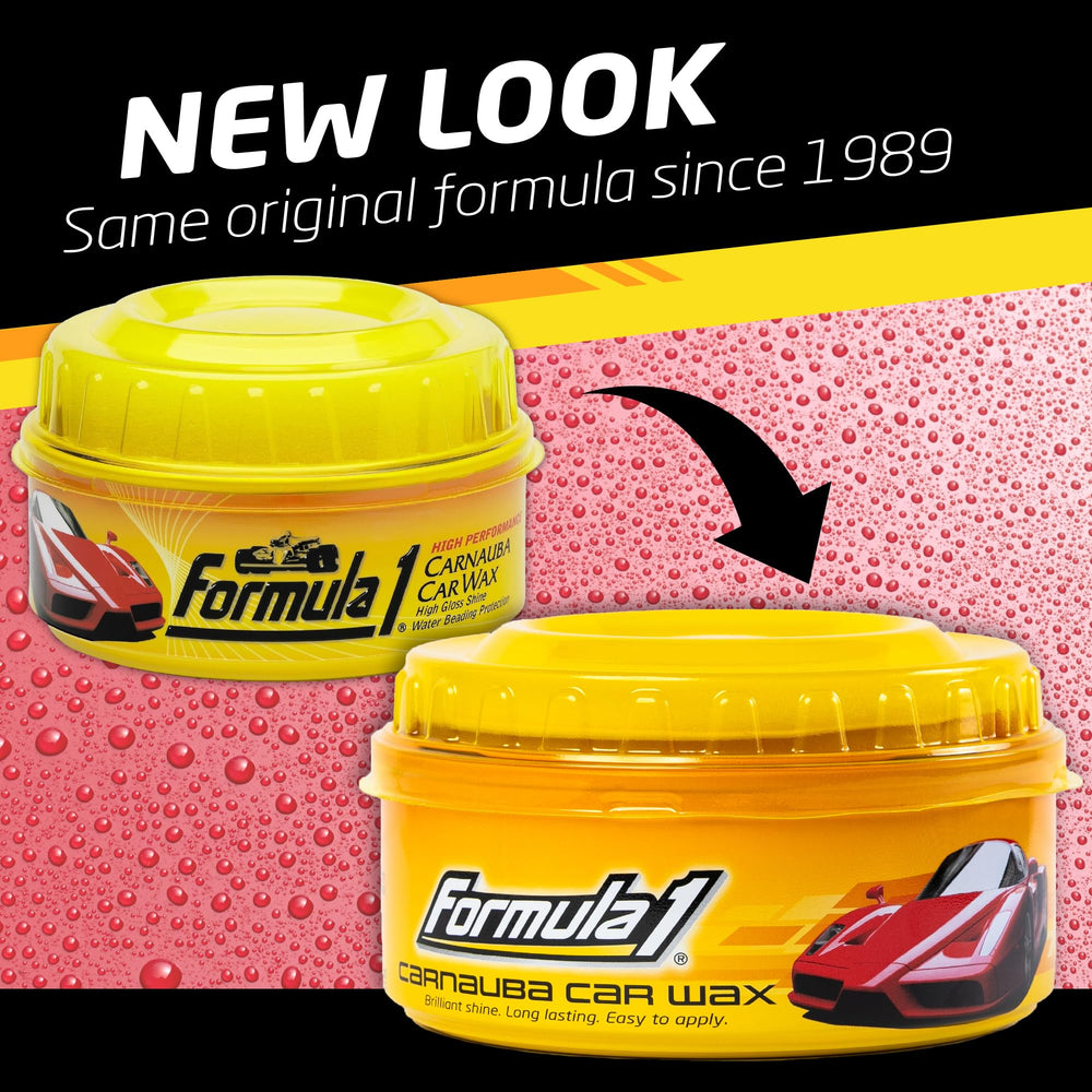 Formula 1 open can revealing creamy paste texture for easy smooth application