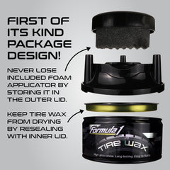 Formula 1 open jar with foam applicator in lid for neat use
