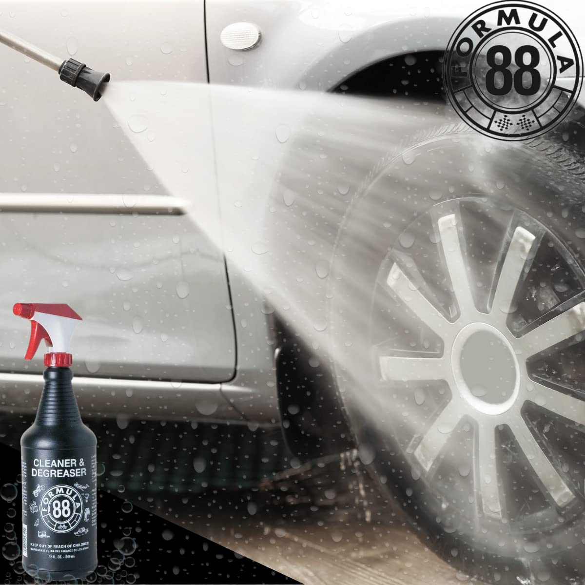 Hand holding Formula 88 32oz bottle to show scale and convenient spray use