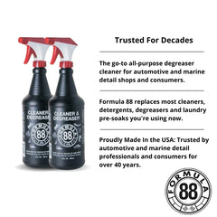 Formula 88 being sprayed on a car exterior to remove road grime and restore finish