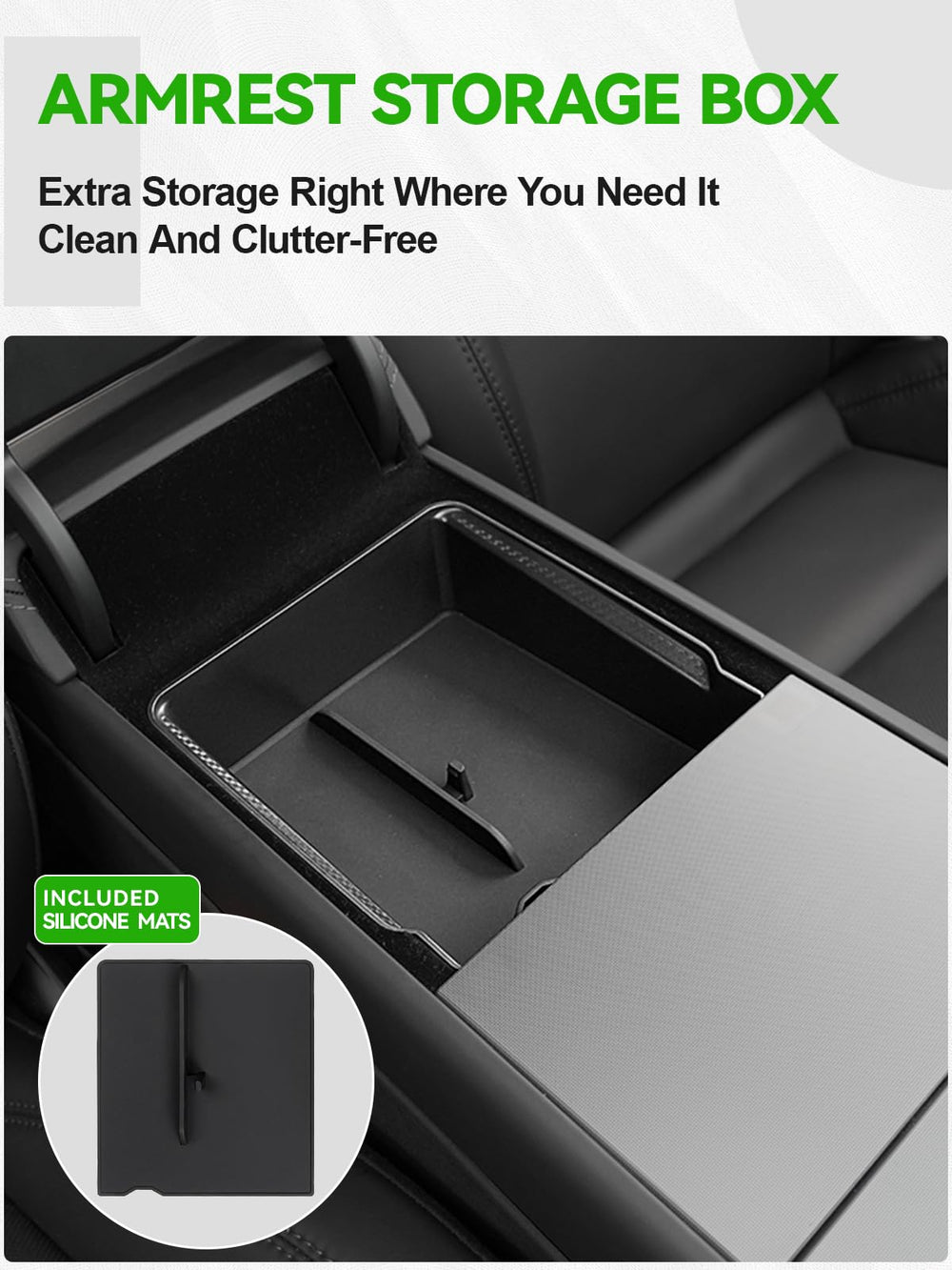 Foronetry armrest organizer top view creates tidy, reachable storage pockets