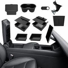 Foronetry center console front view showing organized compartments and quick access