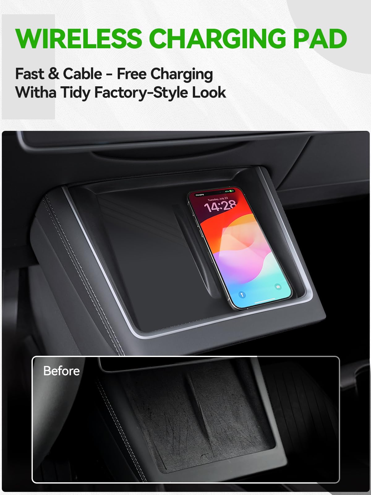 Foronetry cup holder mat installed stabilizes drinks and reduces noise