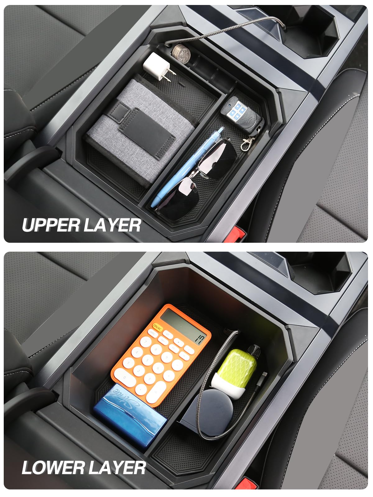 Foronetry lower compartment open for larger items and hidden storage