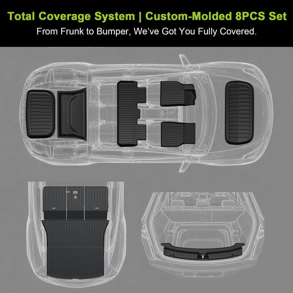 Foronetry rear floor mats installed in back seat area offering full spill containment