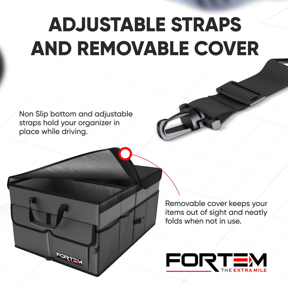 FORTEM collapsed to one flat compartment for compact storage and portability