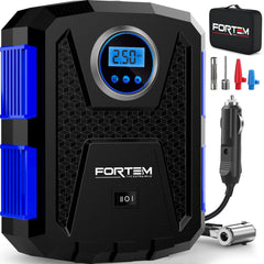 FORTEM front view compact compressor showing controls and portability benefit