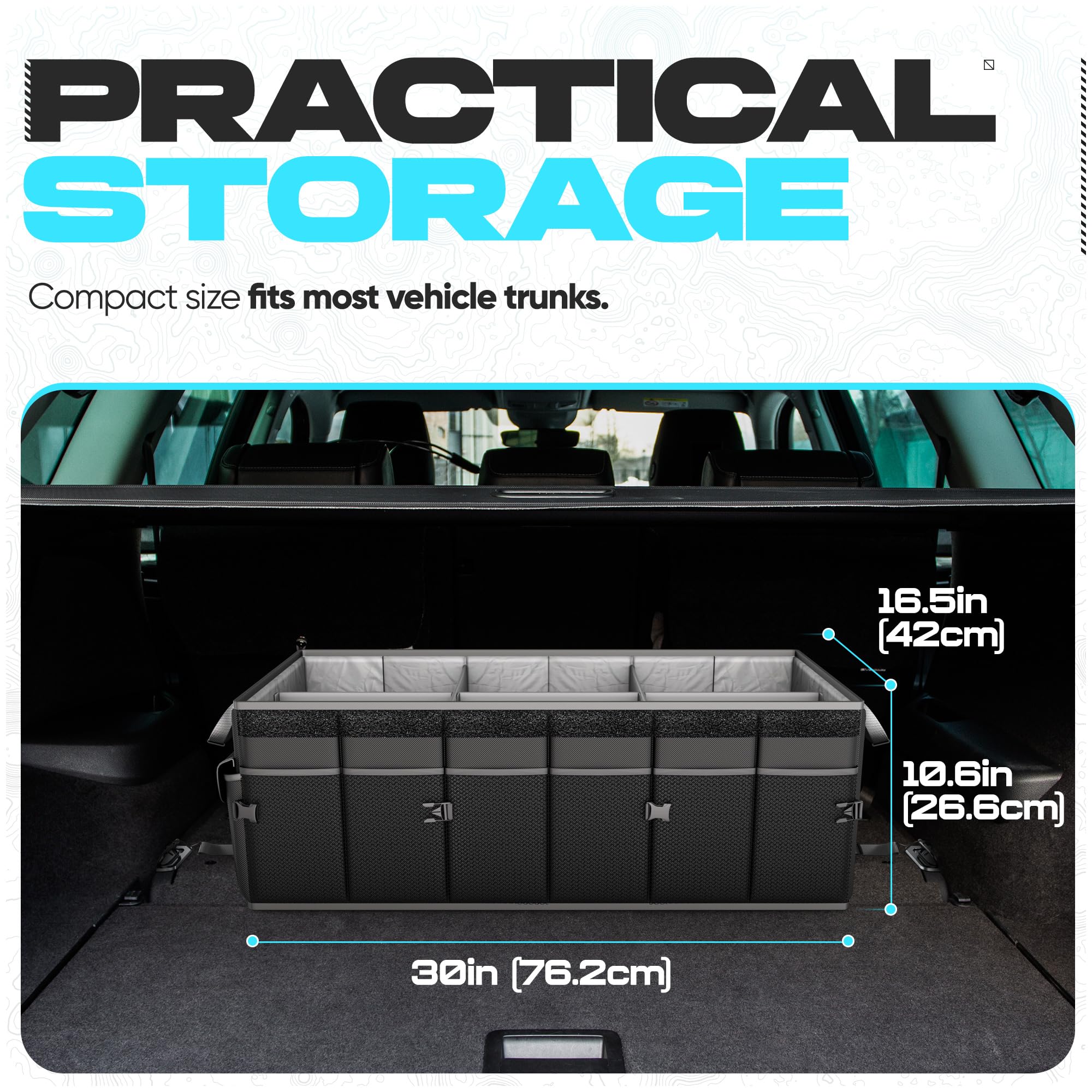 FORTEM in-use with groceries organized to prevent spills and shifting