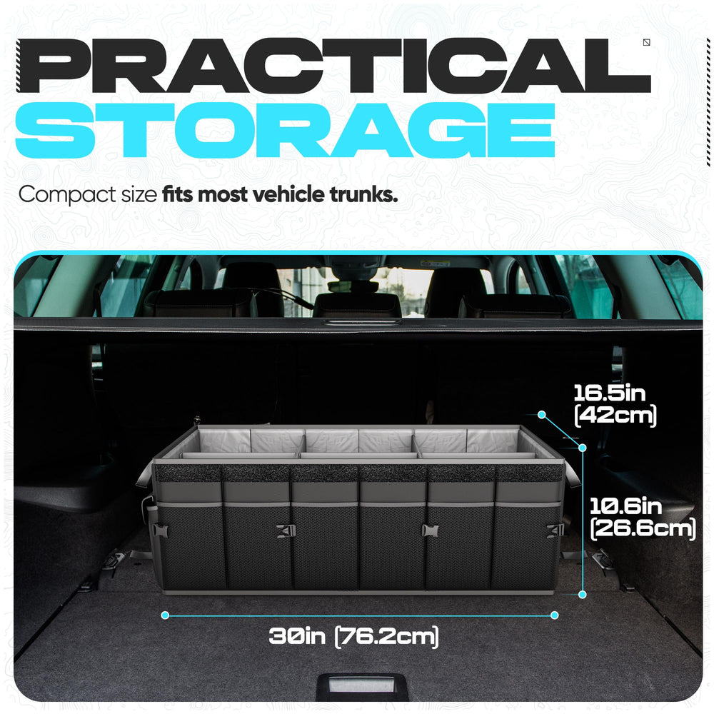 FORTEM in-use with groceries organized to prevent spills and shifting