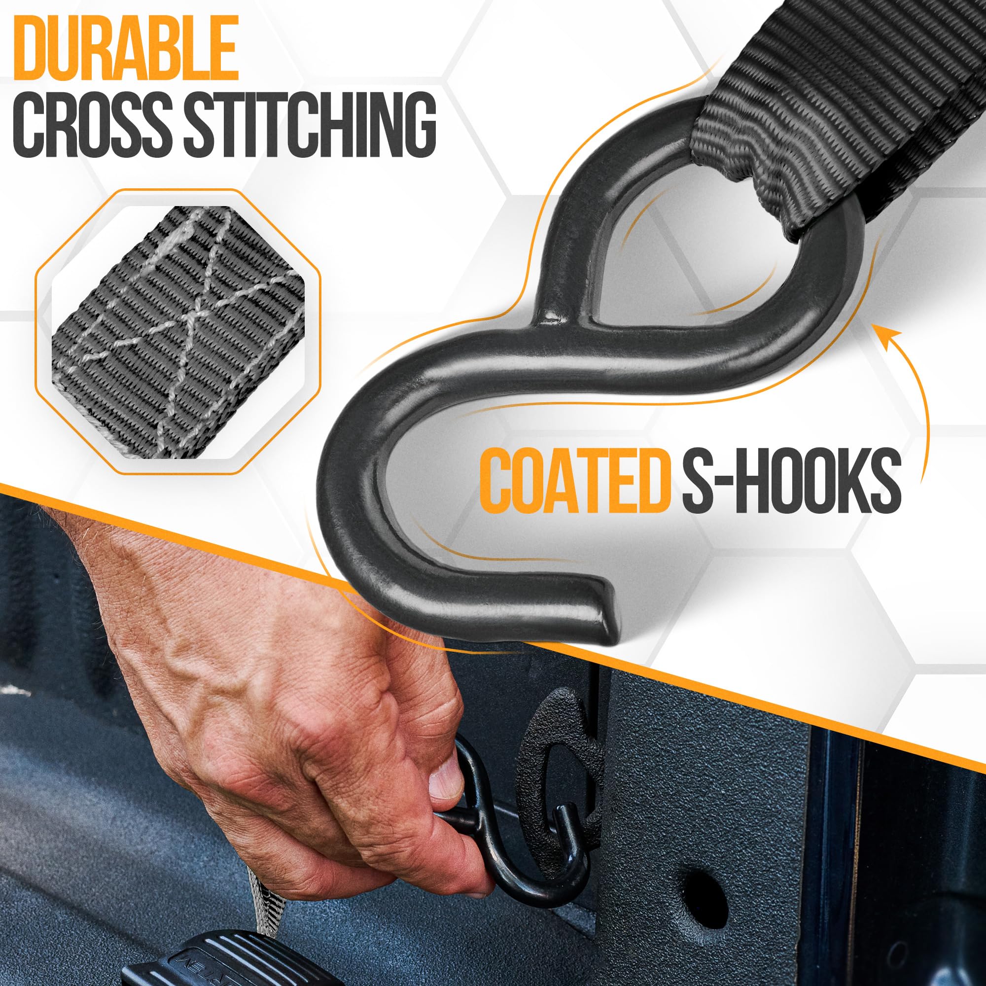 FORTEM coated S-hook detail showing corrosion-resistant finish for long-term outdoor use