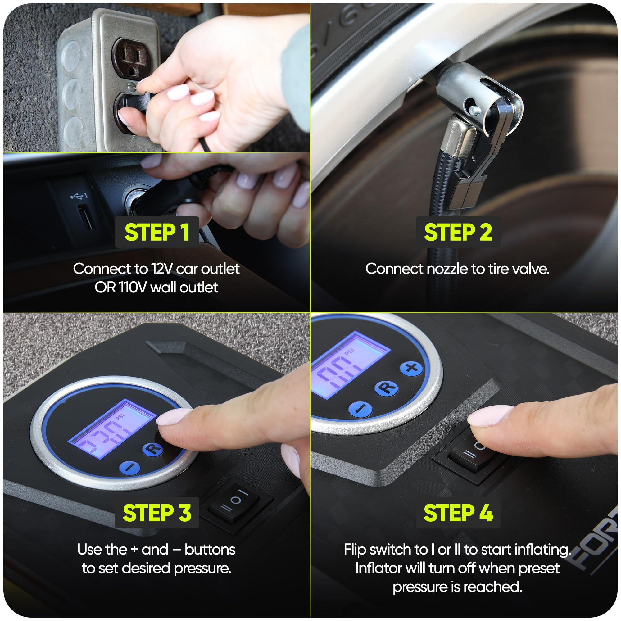 FORTEM next to a hand to show compact size and convenient storage