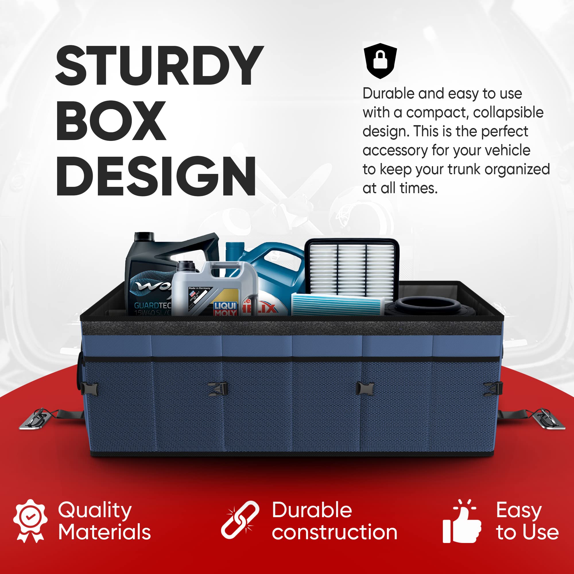 FORTEM trunk organizer two units connected to expand storage capacity efficiently