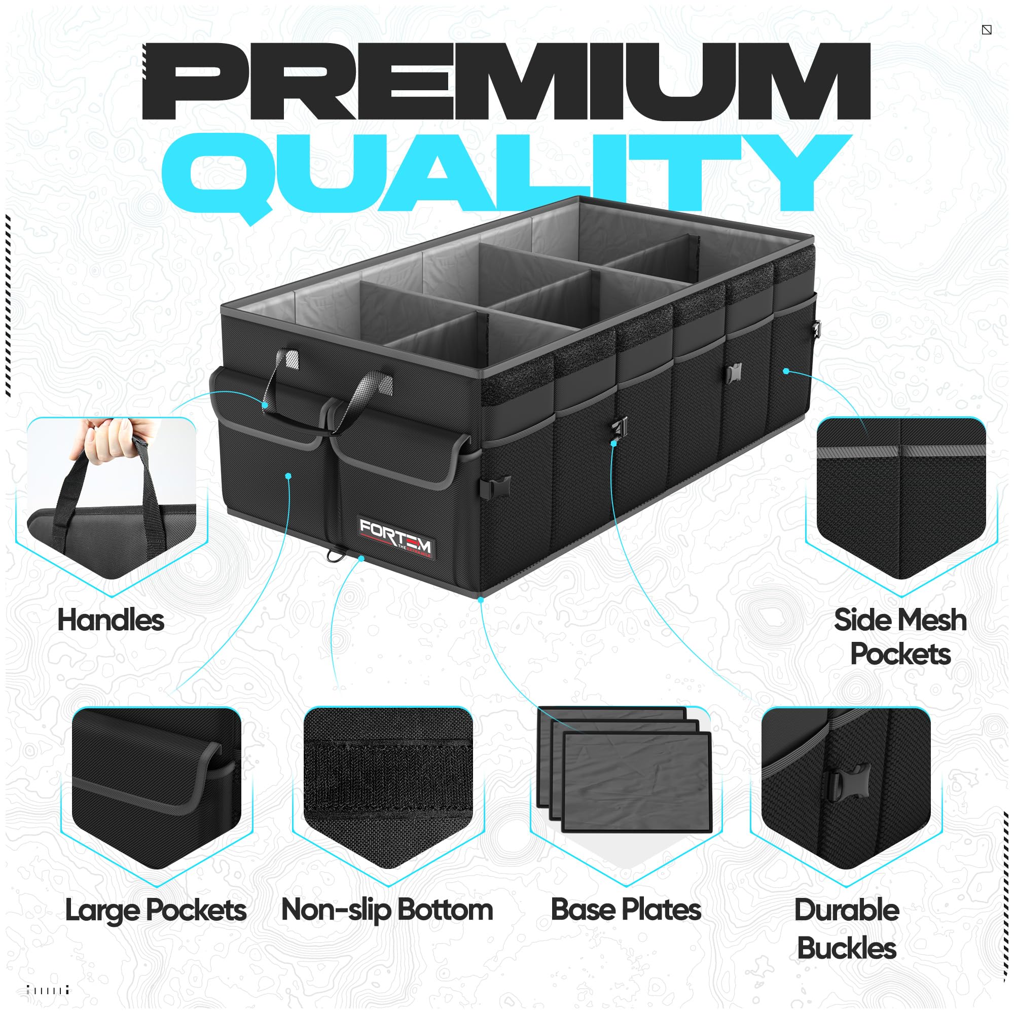 FORTEM interior compartments displaying organized groceries and easy sorting benefit