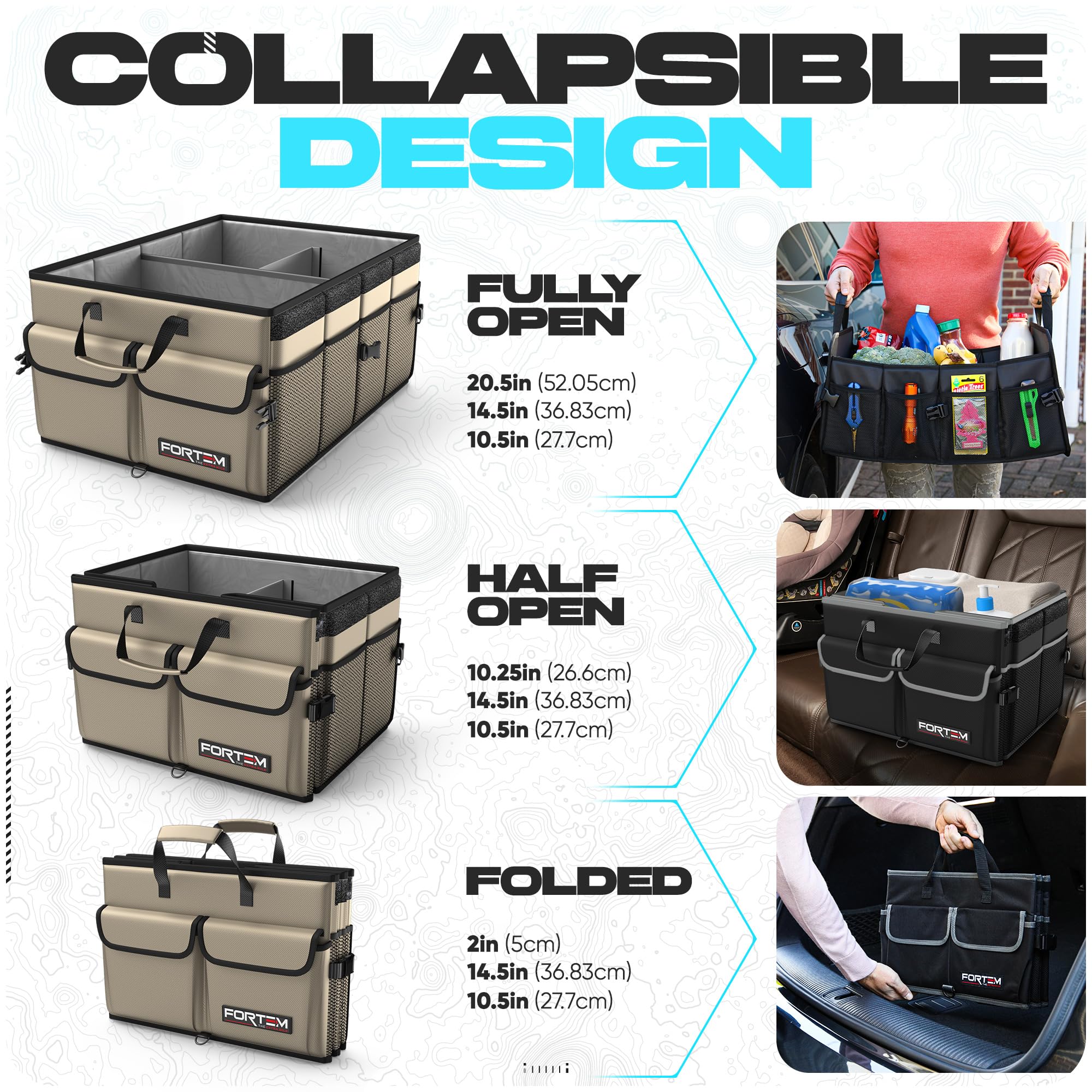 FORTEM removable lid covering contents for discreet storage and improved security