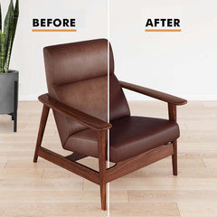 FORTIVO applied on couch before and after repair showing renewed color benefit