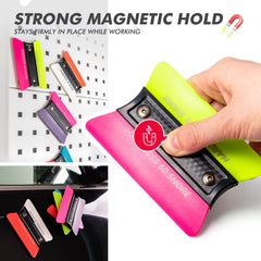 FOSHIO magnetic squeegee attached to car door for hands-free convenience