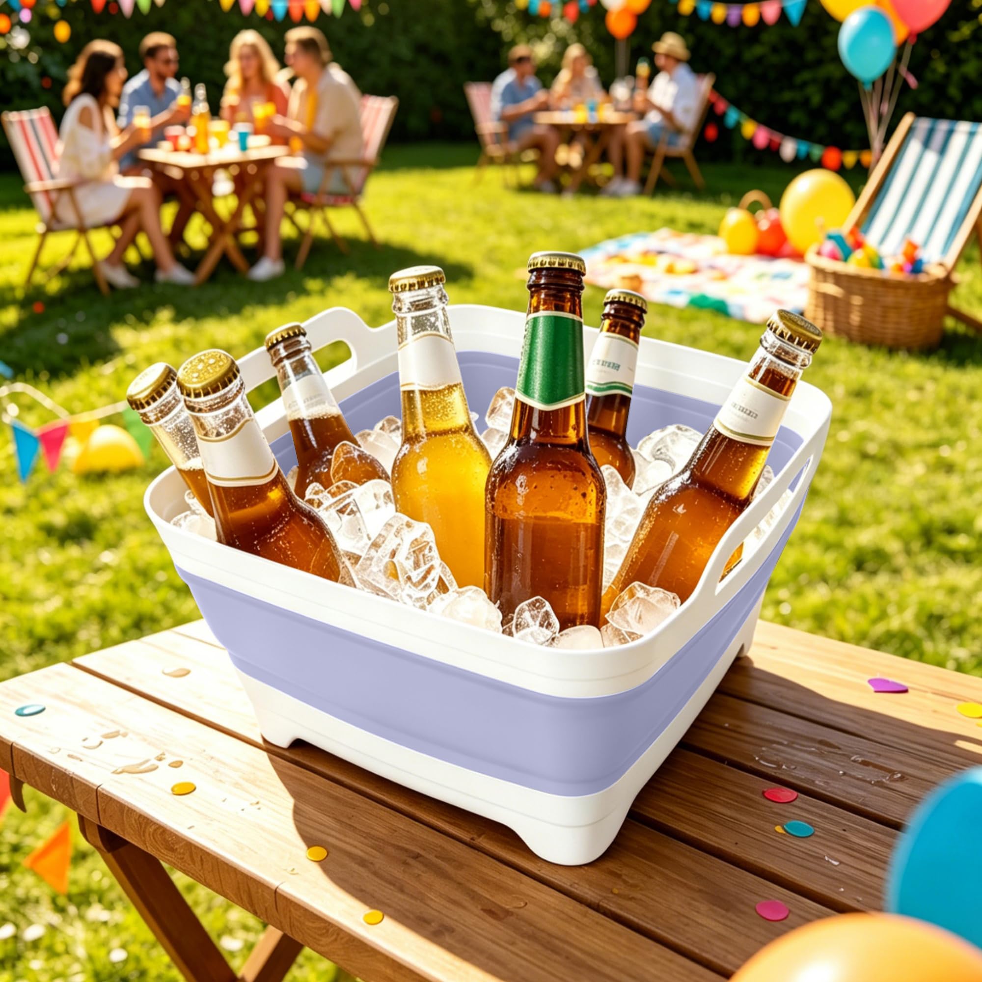 FOSJGO basin used as ice beverage tub keeping drinks cold at parties