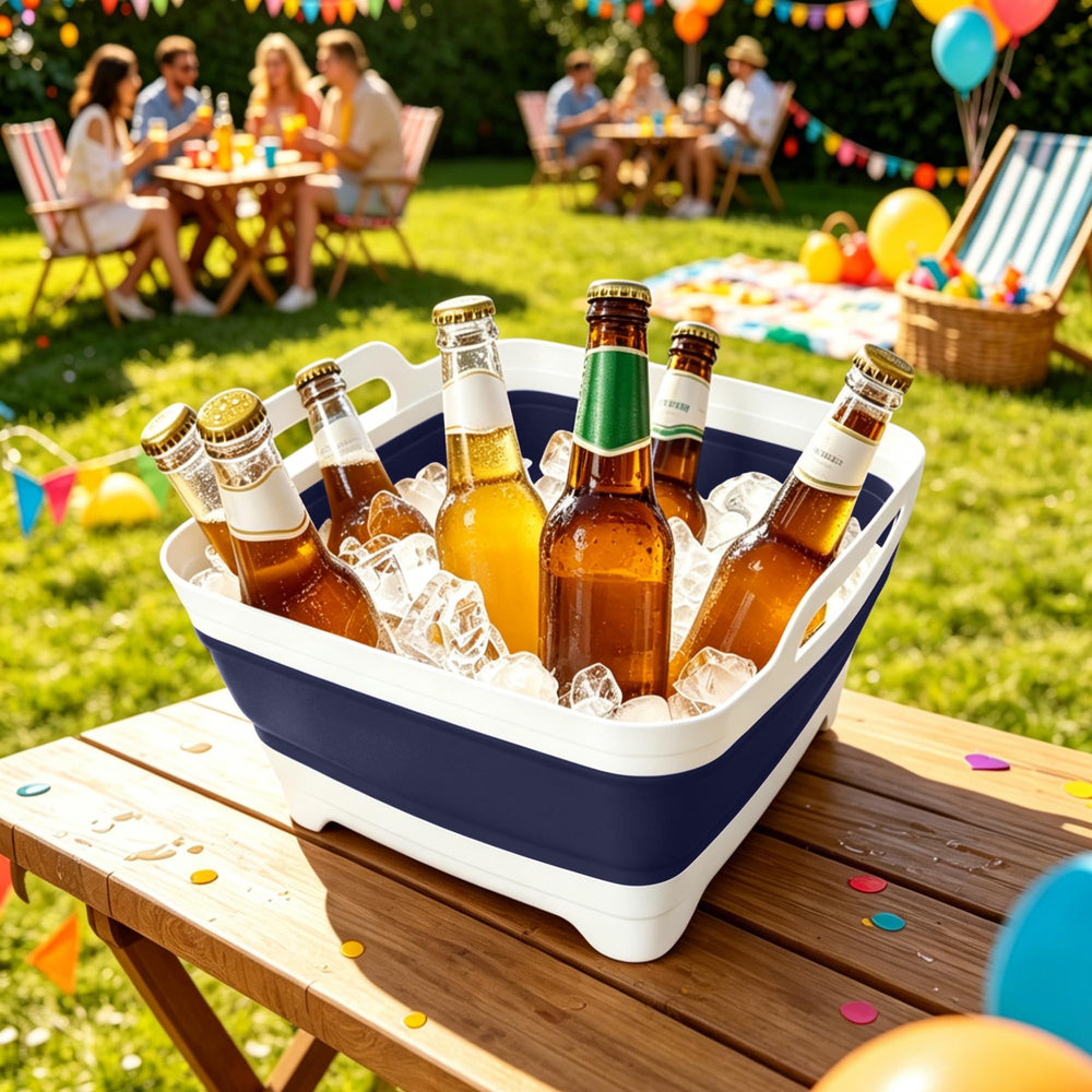 FOSJGO basin as ice bucket lifestyle shot highlighting multipurpose cooling benefit