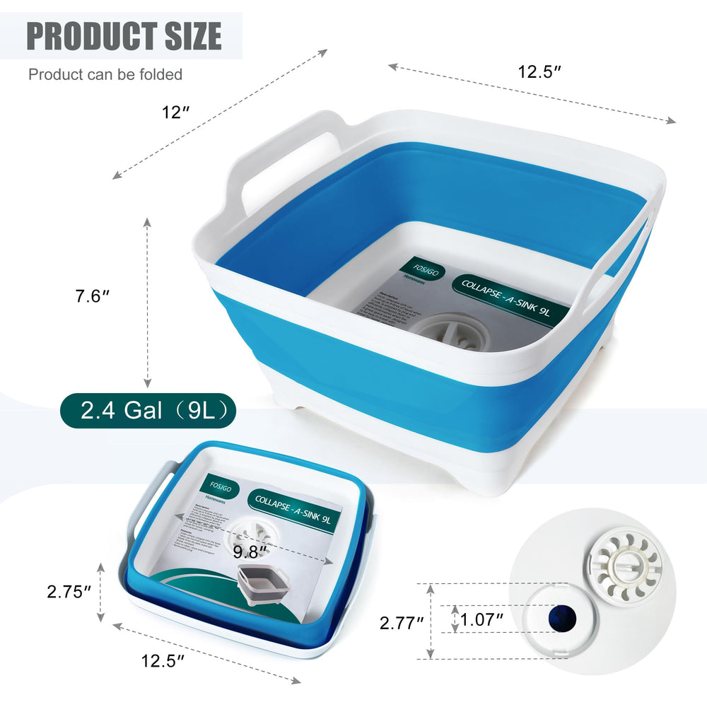 FOSJGO basin folded flat for storage in tight spaces, saves cabinet space