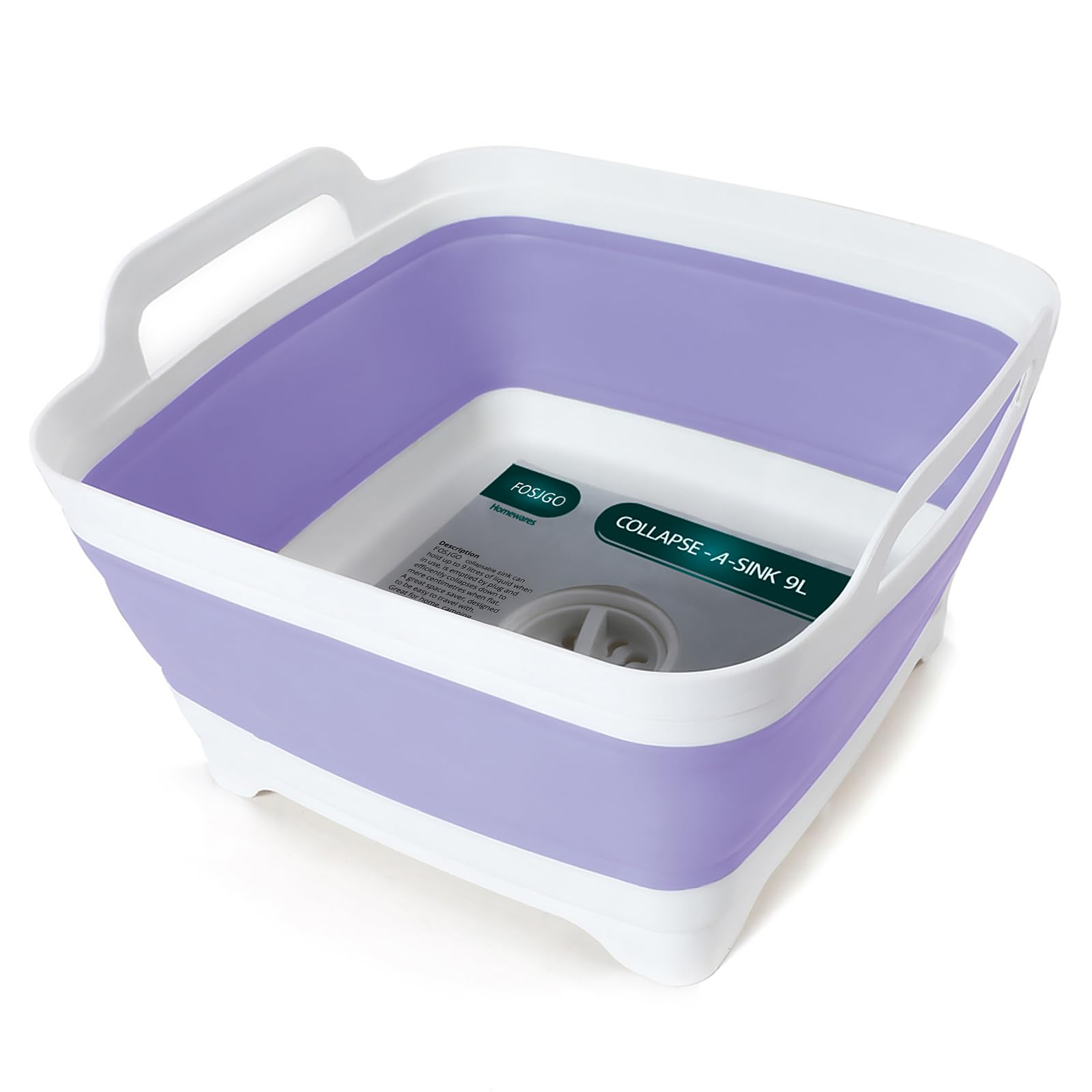 FOSJGO collapsible basin front view showing compact design and capacity