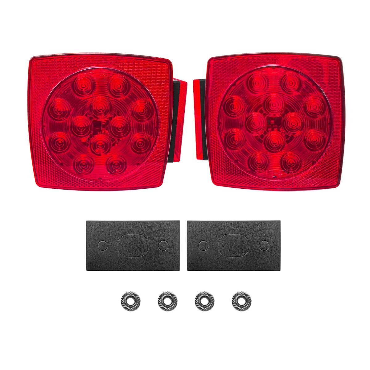 fouwick front view tail light showing full lens and mounting for improved visibility