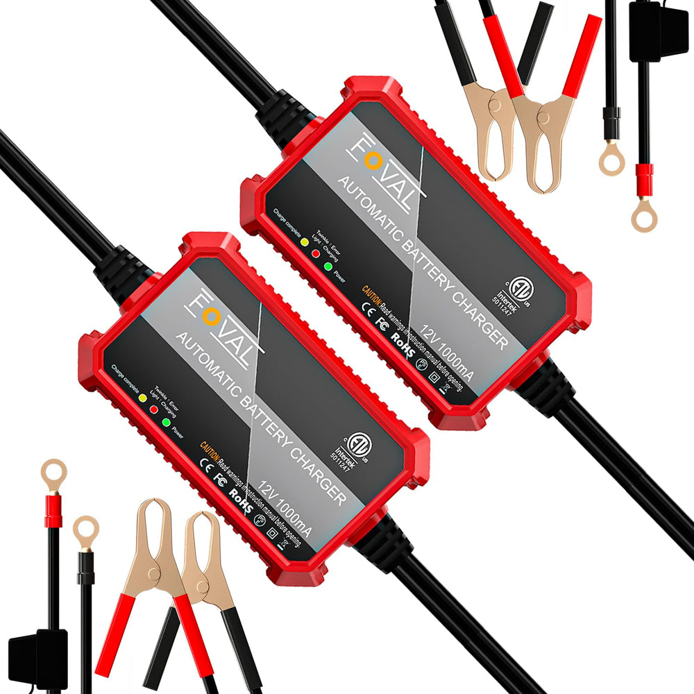 FOVAL front view of charger showing compact design and benefits portability
