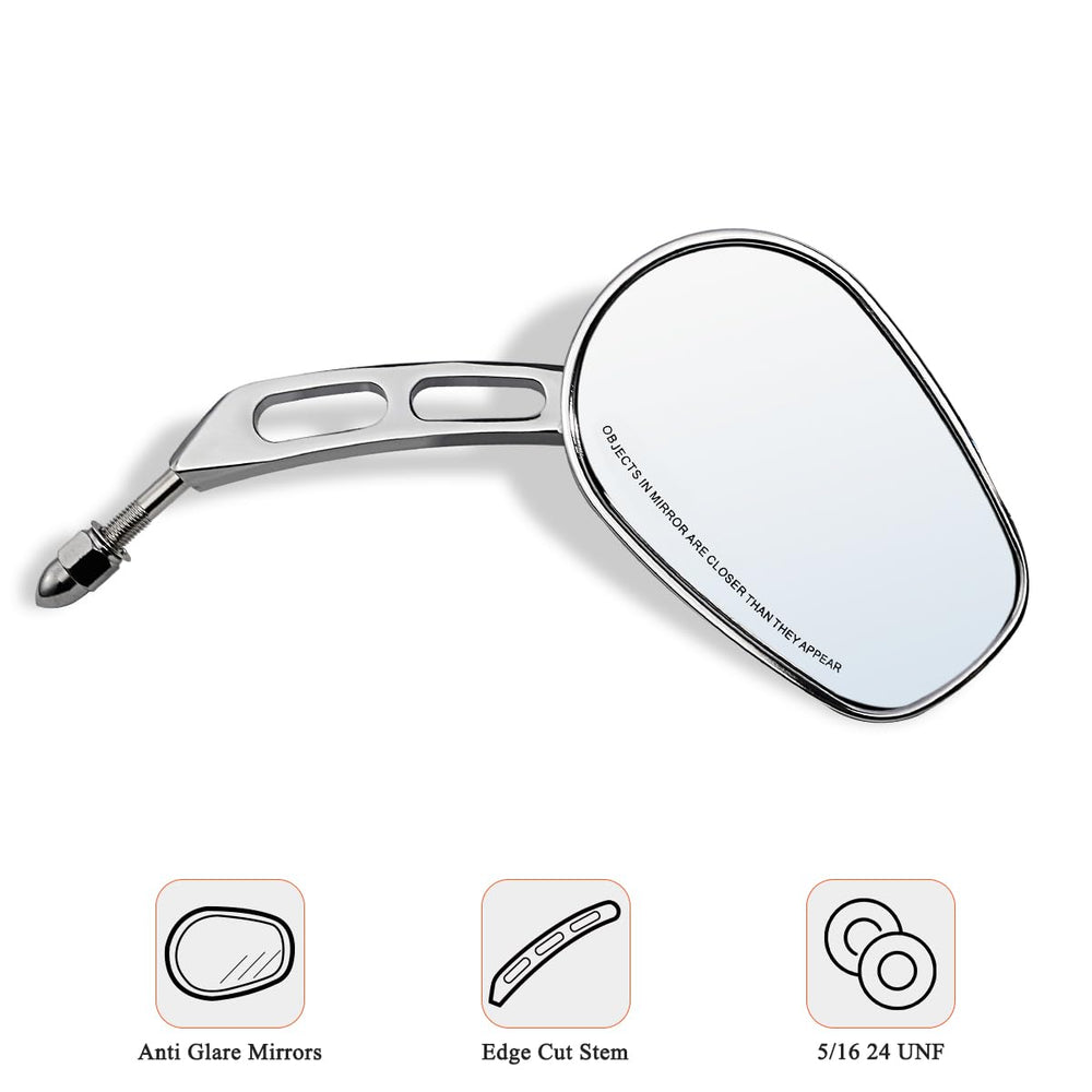 FOVPLUE mirror mounted below handlebar showing low-profile setup and rider preference