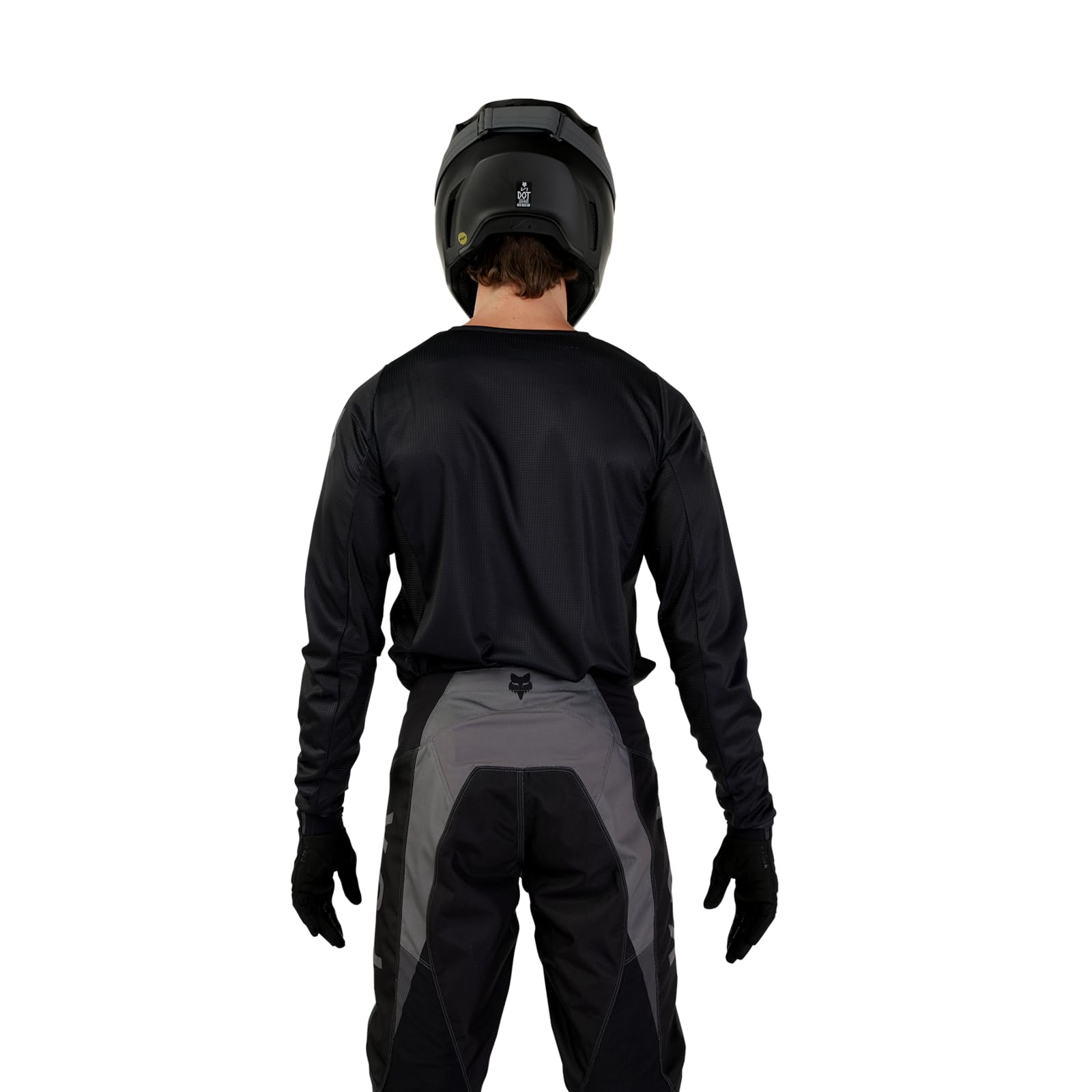 Fox Racing action shot of rider wearing jersey demonstrating mobility and breathability