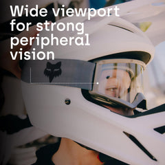 Fox Racing main goggle triple-layer foam close-up showing fleece comfort benefit
