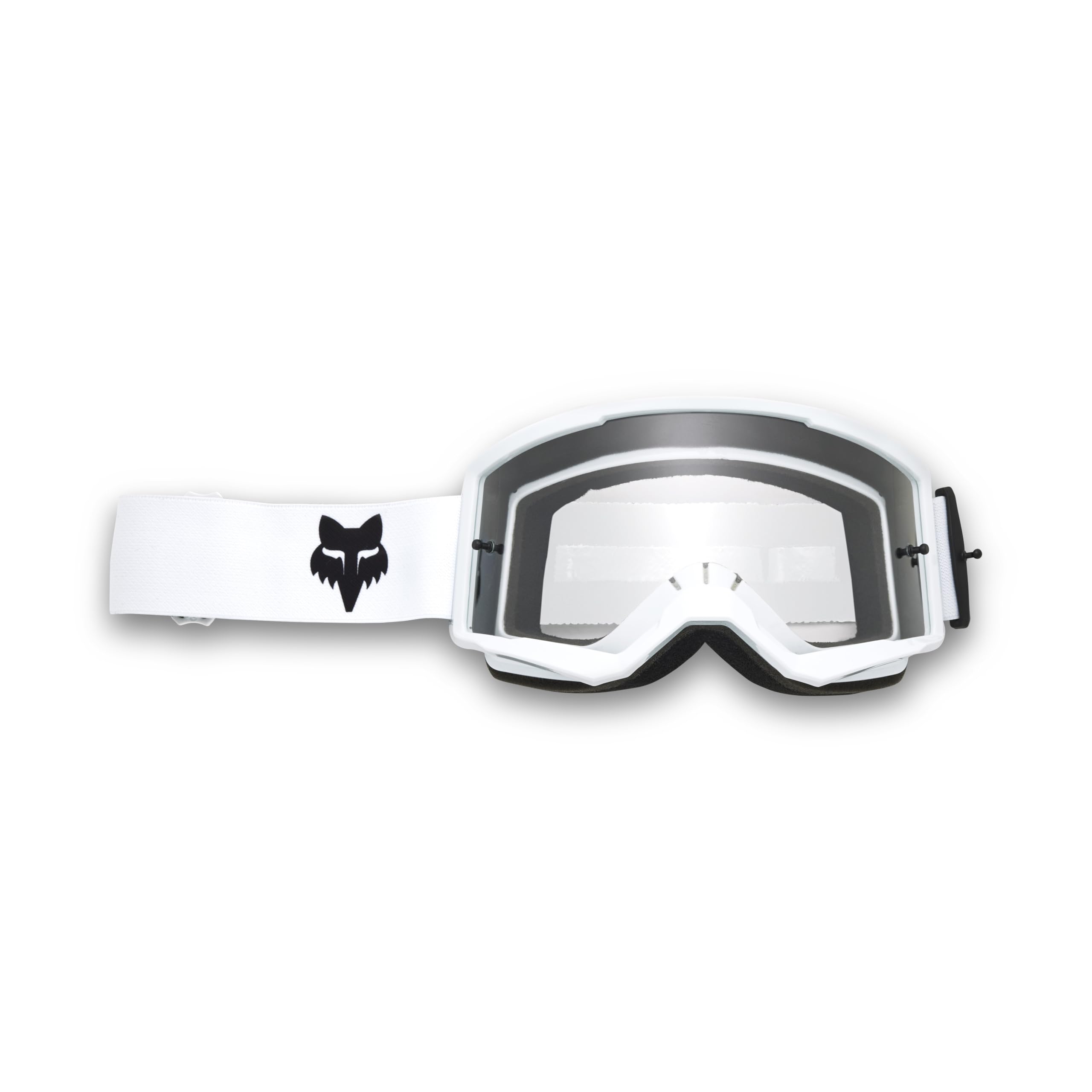 Fox Racing main goggle front view showing wide viewport and clear vision benefit