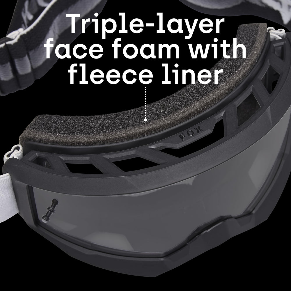 Fox Racing goggle worn by rider demonstrating protection and unobstructed sight