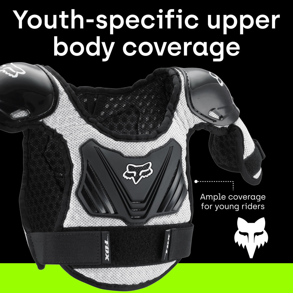 Fox Racing Peewee Titan close-up perforation for airflow and cooling benefit