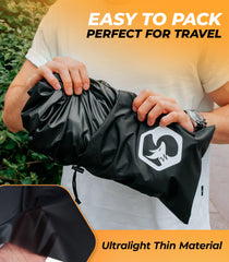 Foxelli back vent detail showing breathable panel, improved airflow while active