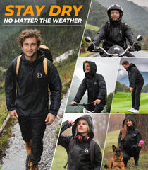 Foxelli close-up of taped seam and waterproof zipper, durable water protection