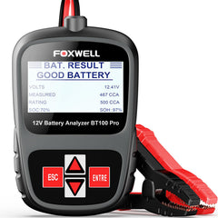 FOXWELL BT100 PRO front view showing compact tester for quick battery checks