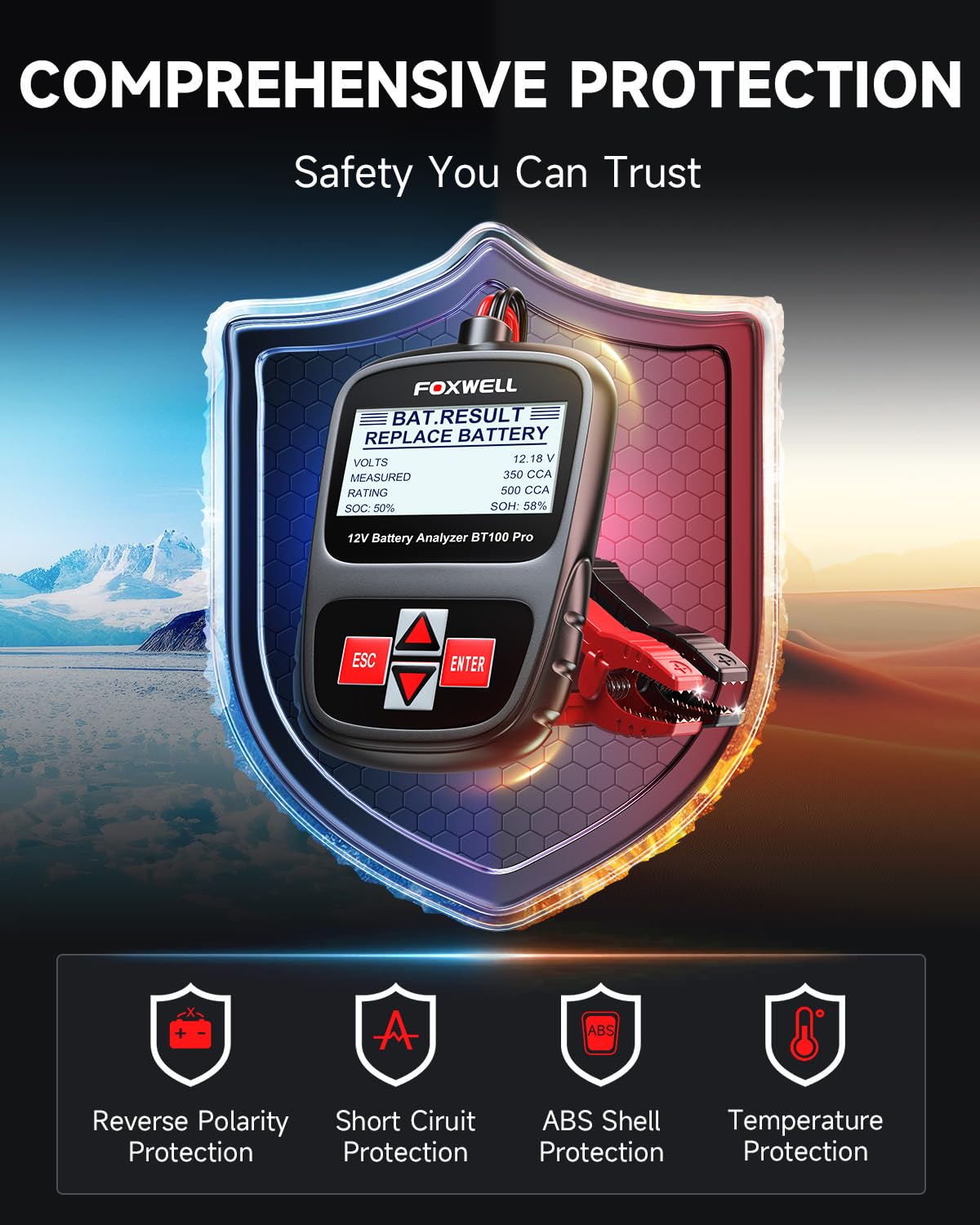 FOXWELL BT100 used roadside to prevent unexpected battery failures