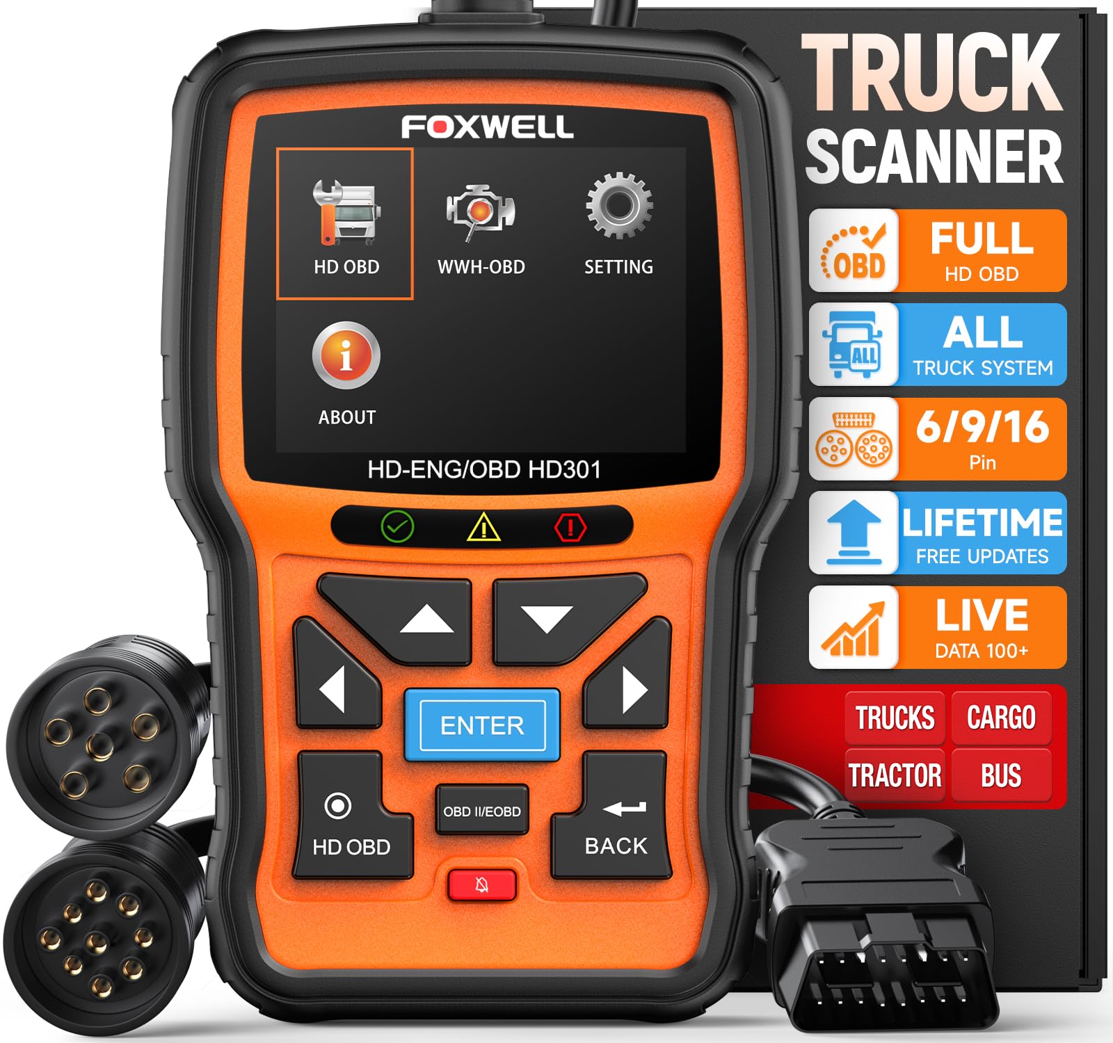 FOXWELL HD301 front view showing display and buttons for fast diagnostics