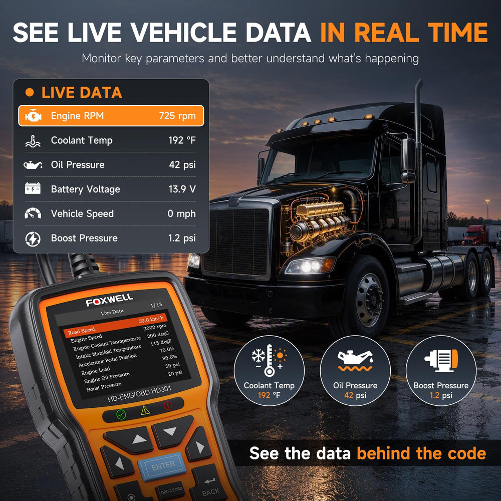 FOXWELL performing full system scan across engine ABS and transmission modules