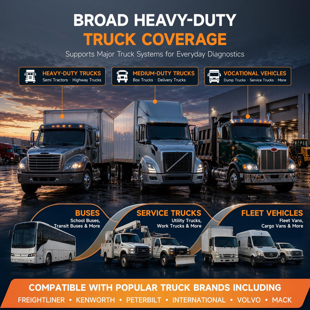 FOXWELL connected under dash diagnosing a truck to reduce downtime
