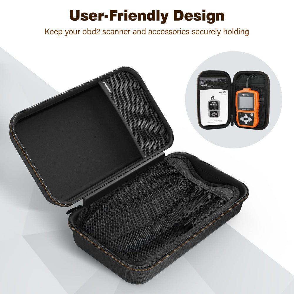 FOXWELL open case top-down view showing padded lining and compartment layout