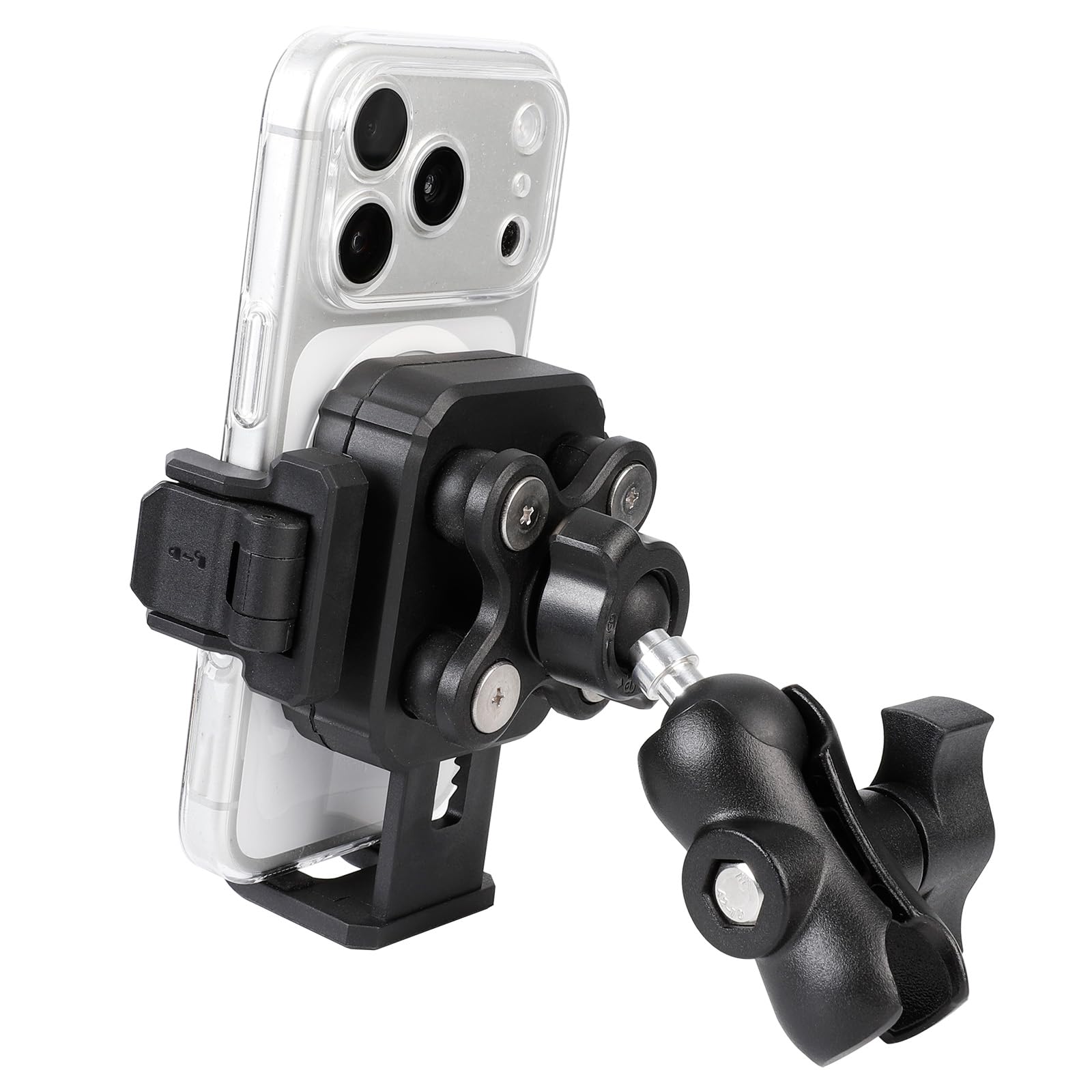FPN front view of phone holder showing secure grip and quick-lock benefit