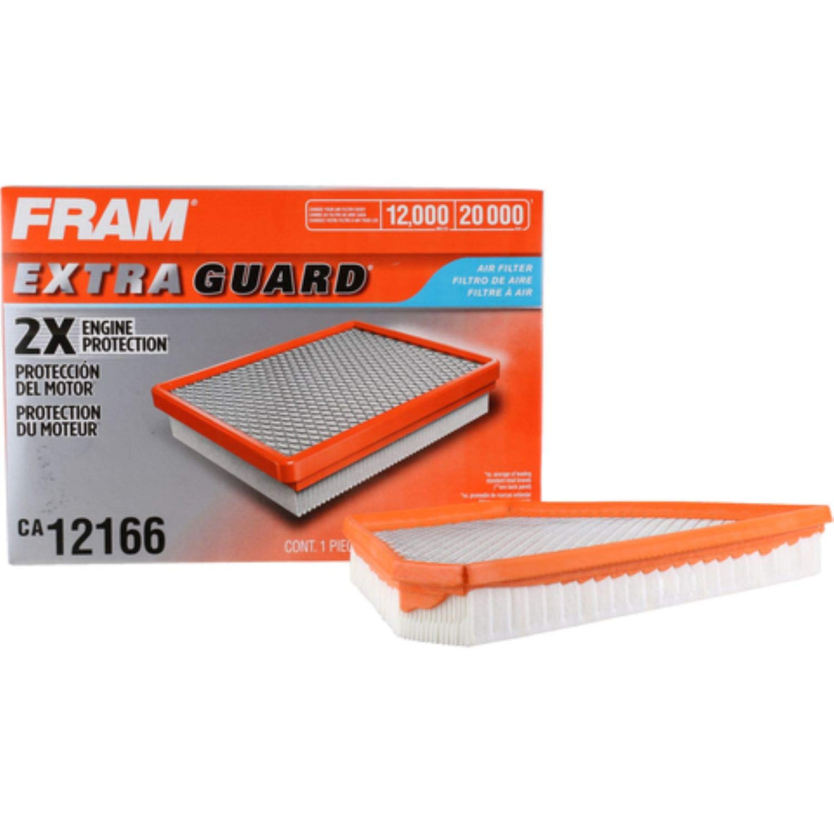 FRAM CA12166 front view showing shape and sealing flange for accurate fit