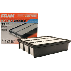 FRAM CA12167 front packaging showing part number and fitment benefits