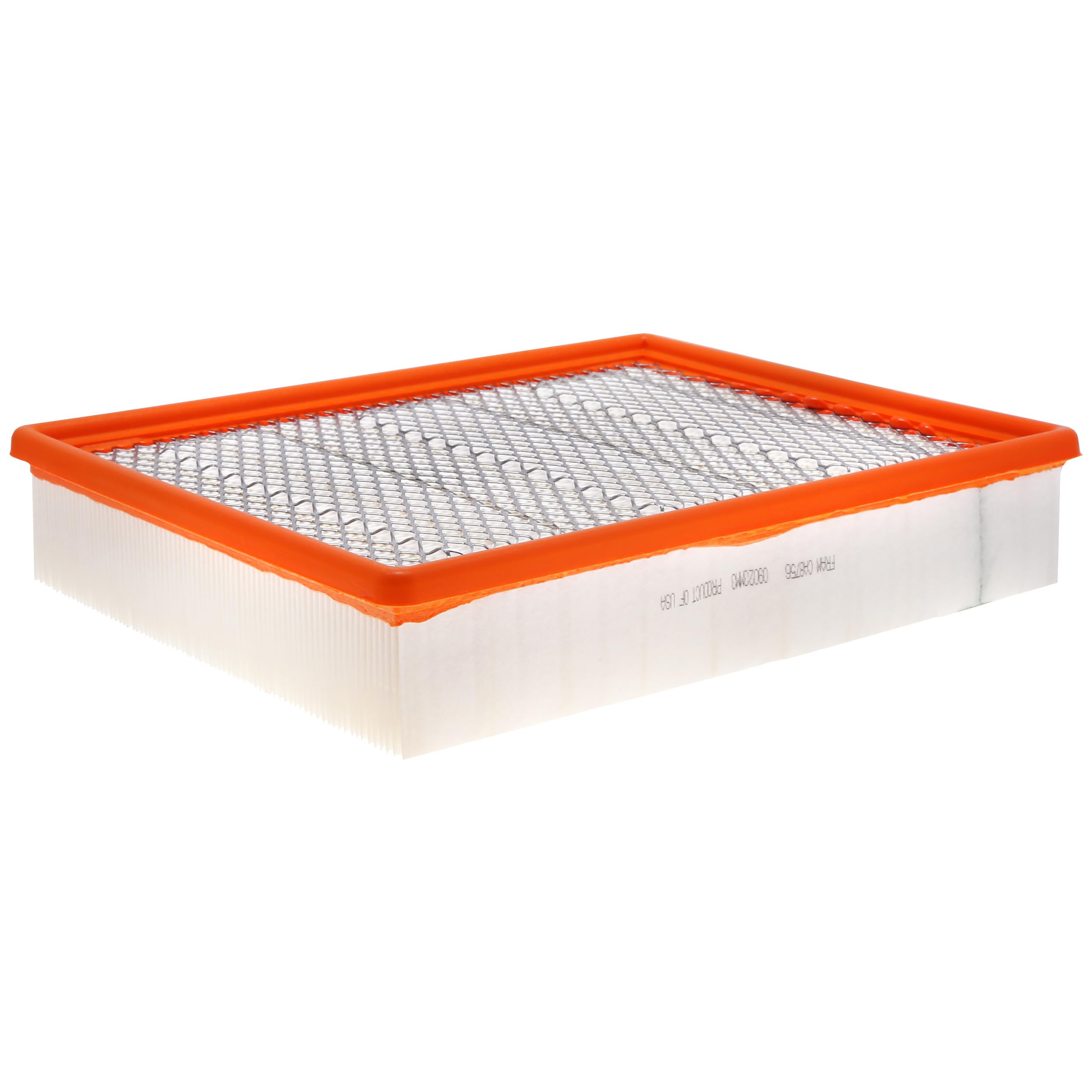 FRAM CA8756 pleated filter media close-up highlighting high dirt-holding capacity benefit