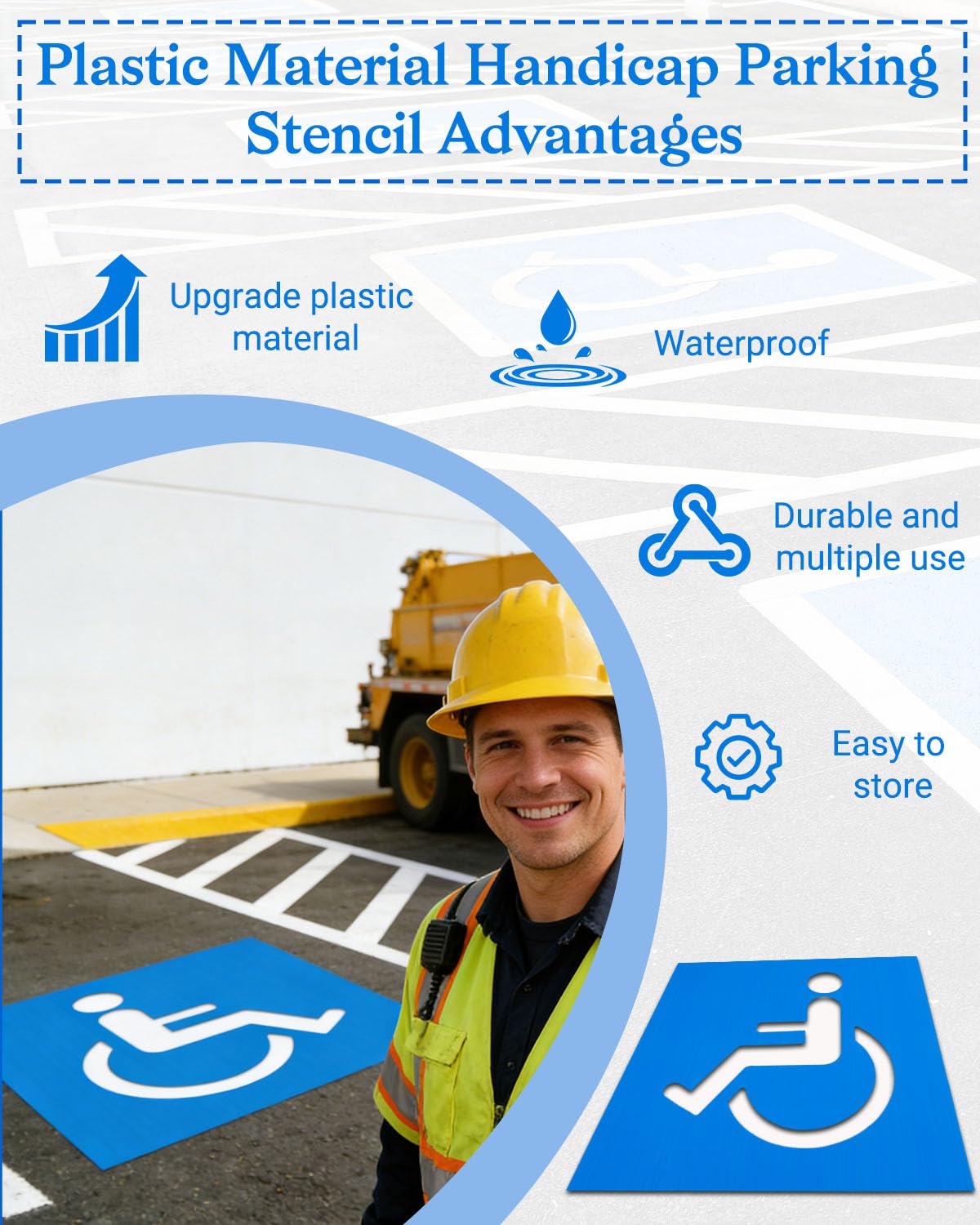 FrameFirm folded stencil stored flat for compact, space-saving transport