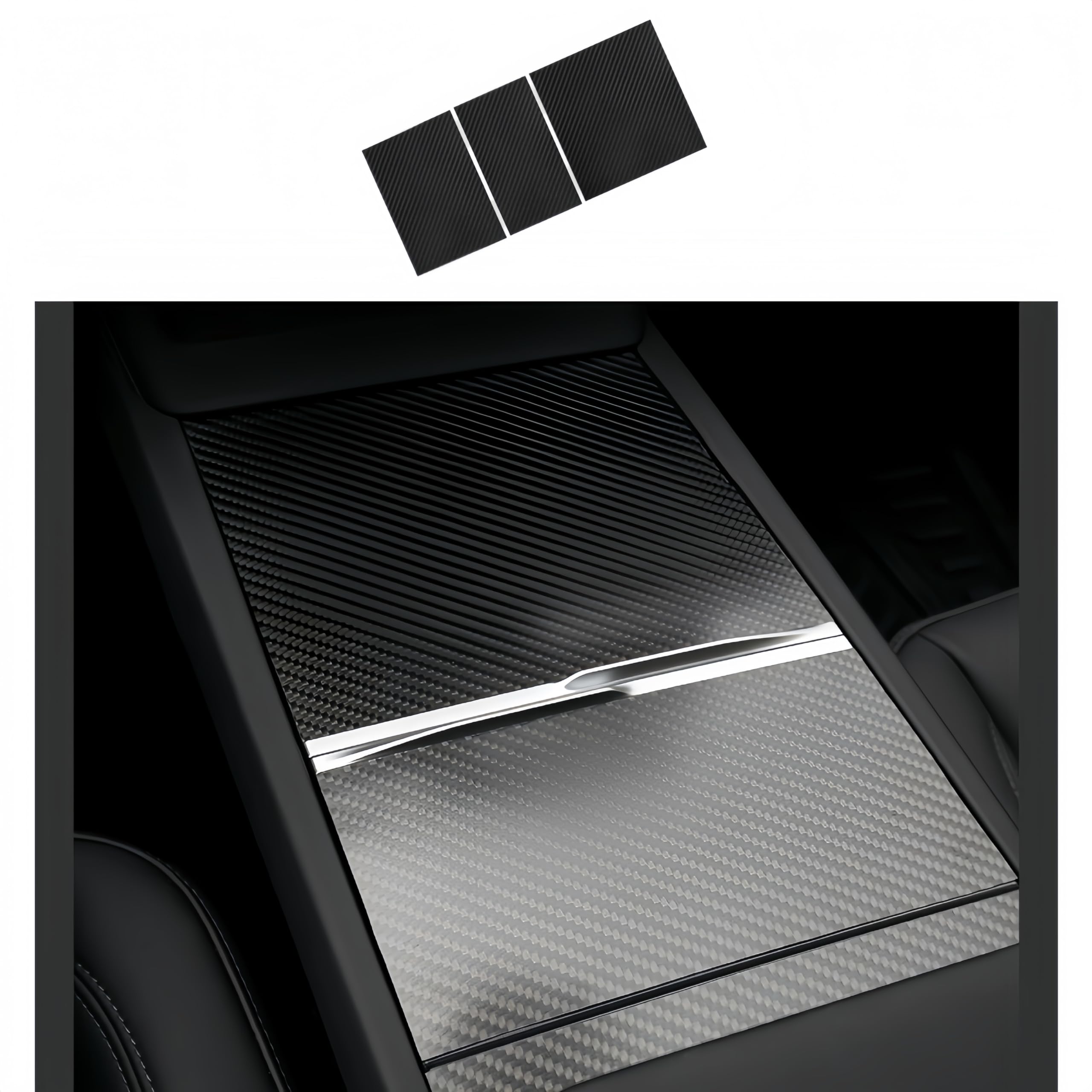 frani front view of center console wrap showing precise fit and protection