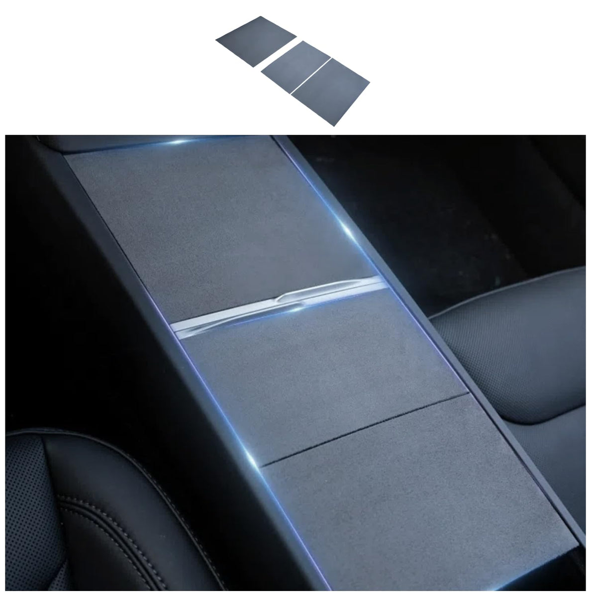 frani front view of center console wrap showing clean fit and modern look