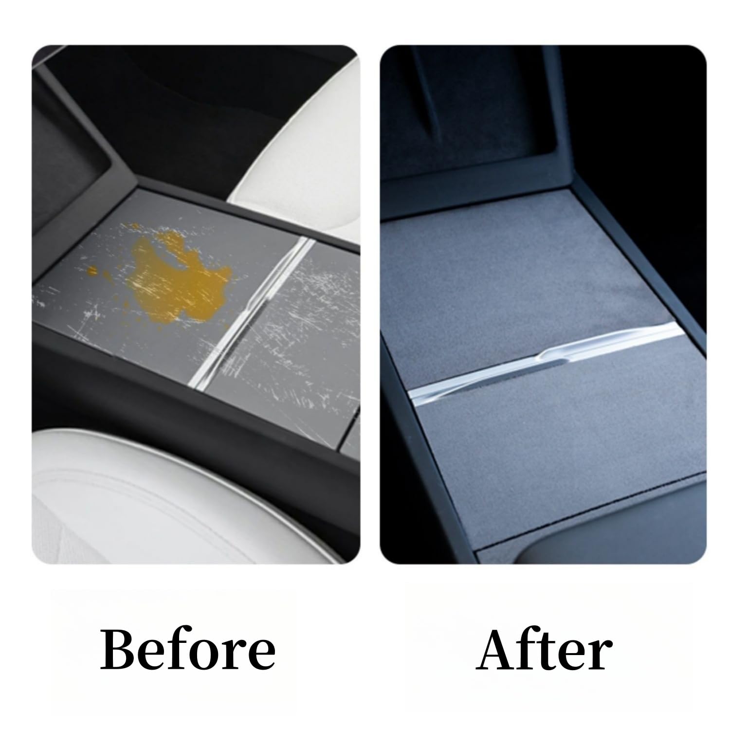 frani installed wrap inside Tesla showing seamless integration and style