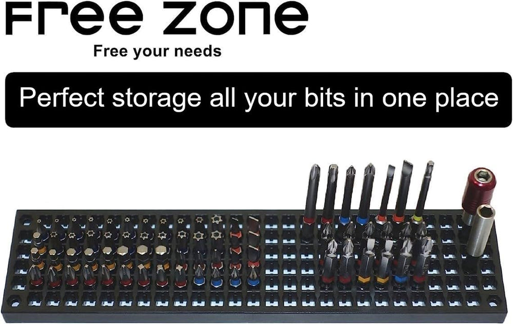 FREE ZONE bit loaded in a drill showing fast swap capability and workflow speed