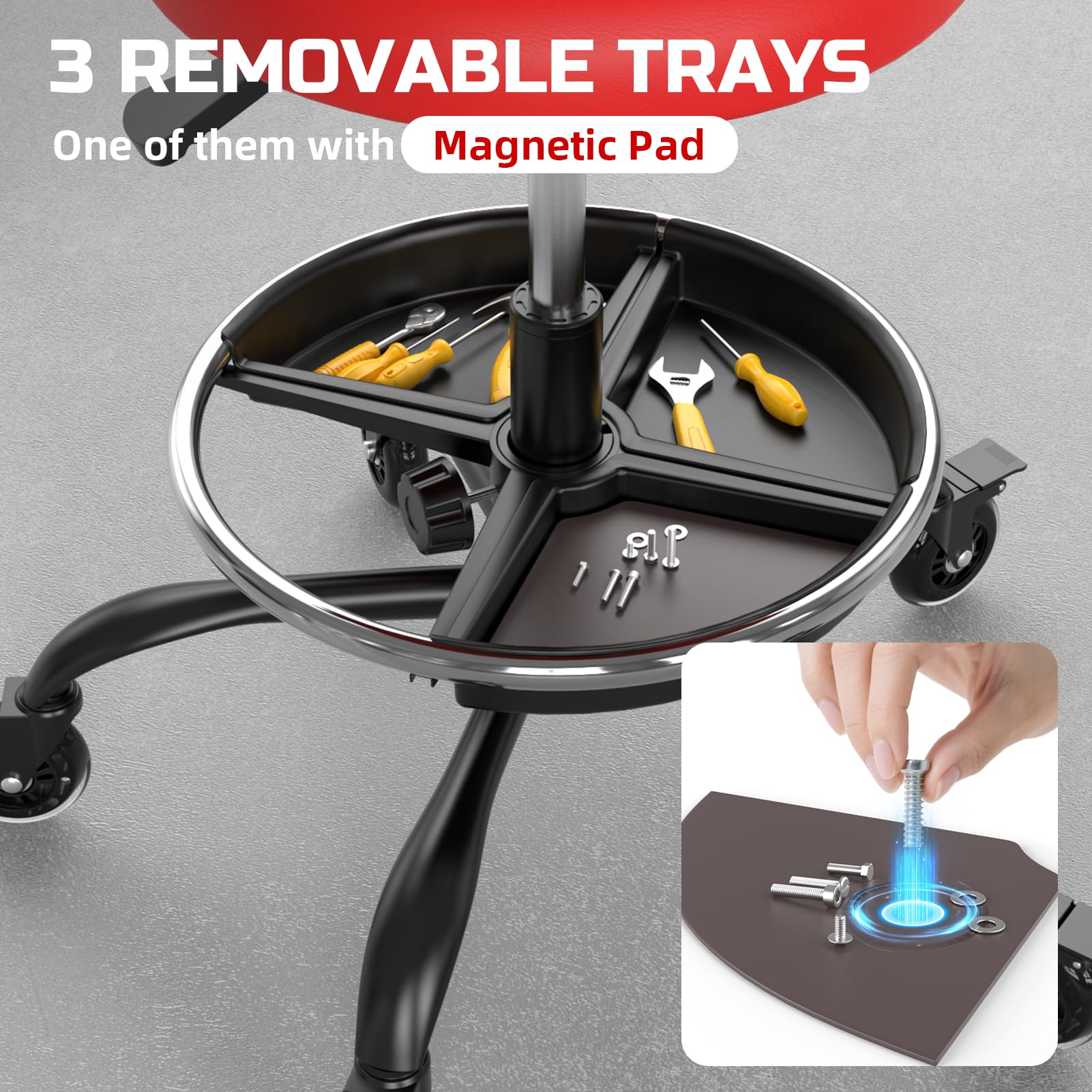 FREEKYROCK adjustable footring showing height range and ergonomic foot support